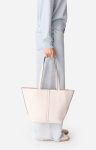 Small Leather Daily Tote 100% Cowhide Leather Shoulder Bags Women Vanessa Bruno Ivory - Image 3