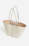 Small Leather Daily Tote 100% Cowhide Leather Shoulder Bags Women Vanessa Bruno Ivory - Image 5