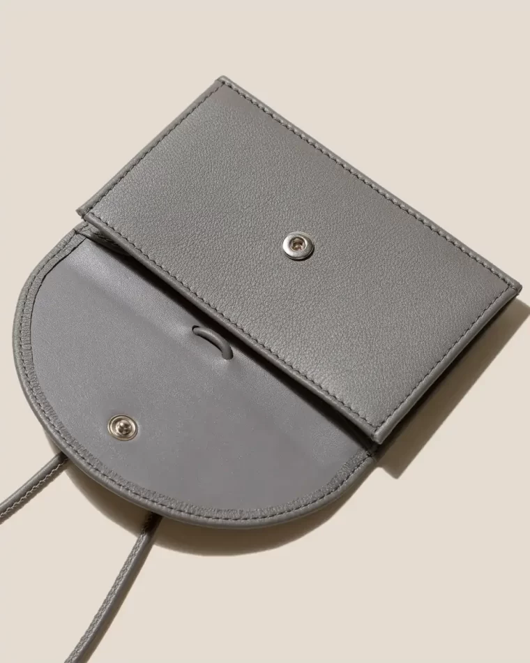 Small Leather Goods Men Penjat - Leather Wallet With Strap Grey Hereu - Image 3