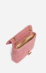 Small Linen Moon Bag 100% Linen Women Vanessa Bruno Quilted Bags Garnet - Image 2
