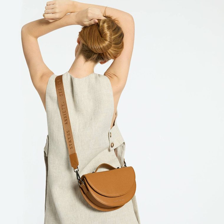 Status Anxiety All Nighter Bag With Webbed Strap - Tan Women Tan Crossbody - Image 5