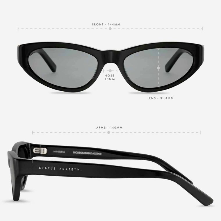 Status Anxiety Black Mindless Sunglasses - Black Sunglasses Women - Image 5