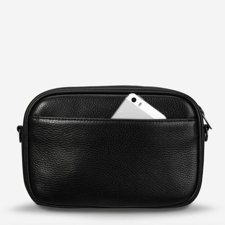Status Anxiety Black Women Plunder Bag With Webbed Strap - Black Crossbody - Image 3