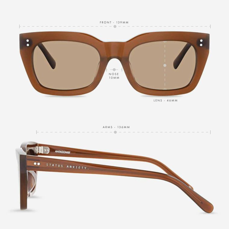Status Anxiety Brown Antagonist Sunglasses - Brown Women Sunglasses - Image 5