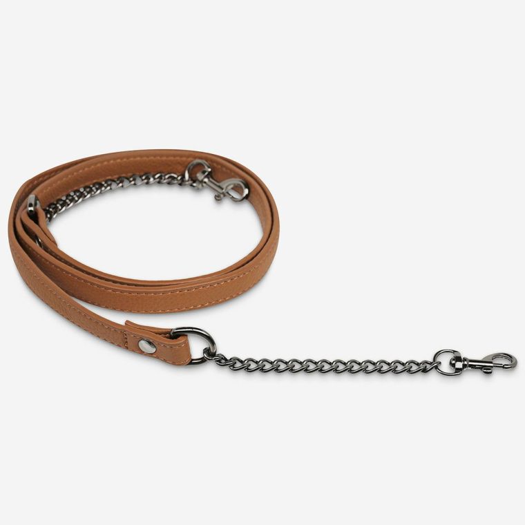Status Anxiety Camel Women Bag Straps Leather Strap With Chain - Camel - Image 2