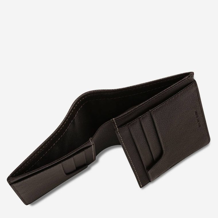 Status Anxiety Chocolate Bi-Fold Men Nathaniel Wallet - Chocolate - Image 5