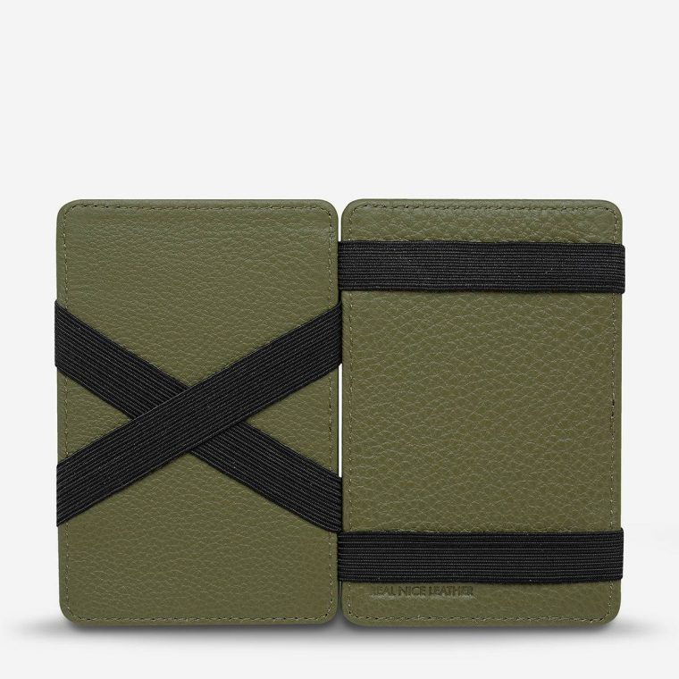 Status Anxiety Khaki Flip Wallet - Khaki Men Card Holders - Image 2