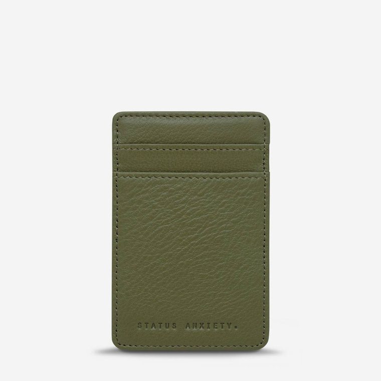 Status Anxiety Khaki Flip Wallet - Khaki Men Card Holders