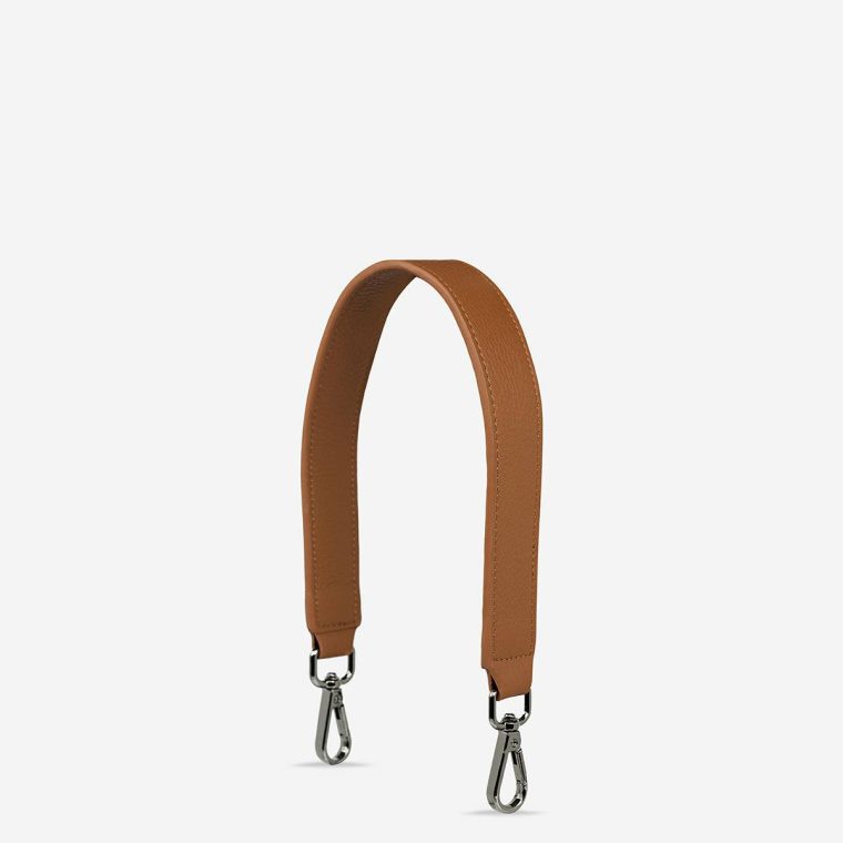 Status Anxiety Leather Strap Short - Camel Camel Bag Straps Women