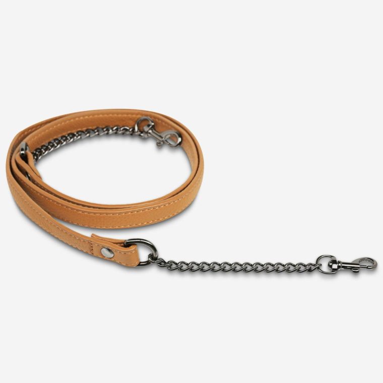 Status Anxiety Leather Strap With Chain - Tan Bag Straps Women Tan - Image 2