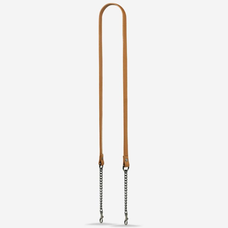 Status Anxiety Leather Strap With Chain - Tan Bag Straps Women Tan