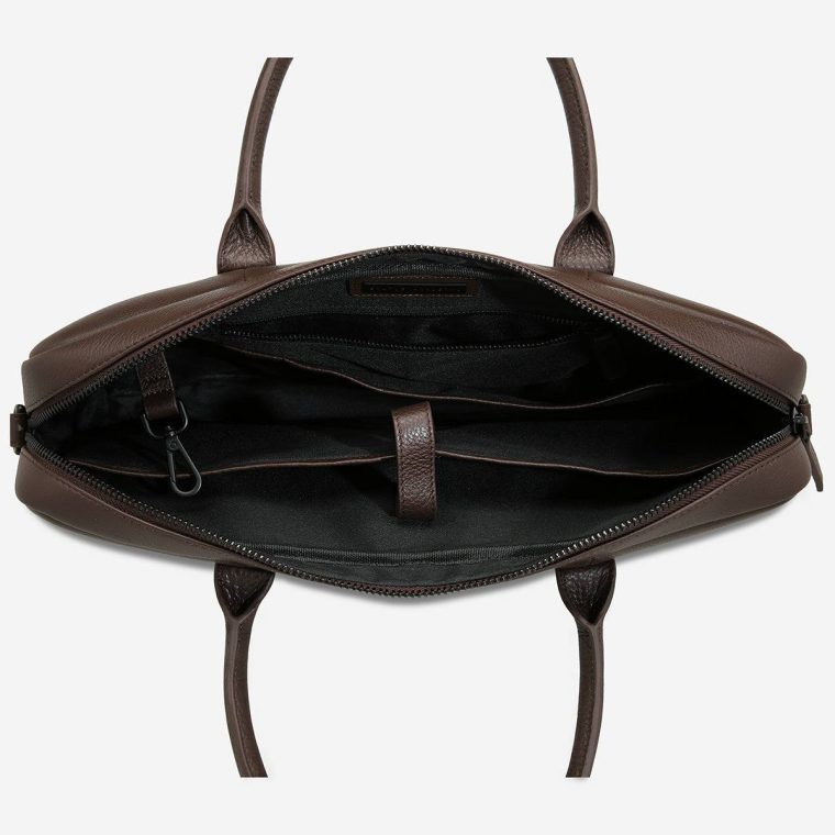 Status Anxiety Men Cocoa Risking All Bag - Cocoa Satchel Bags - Image 3