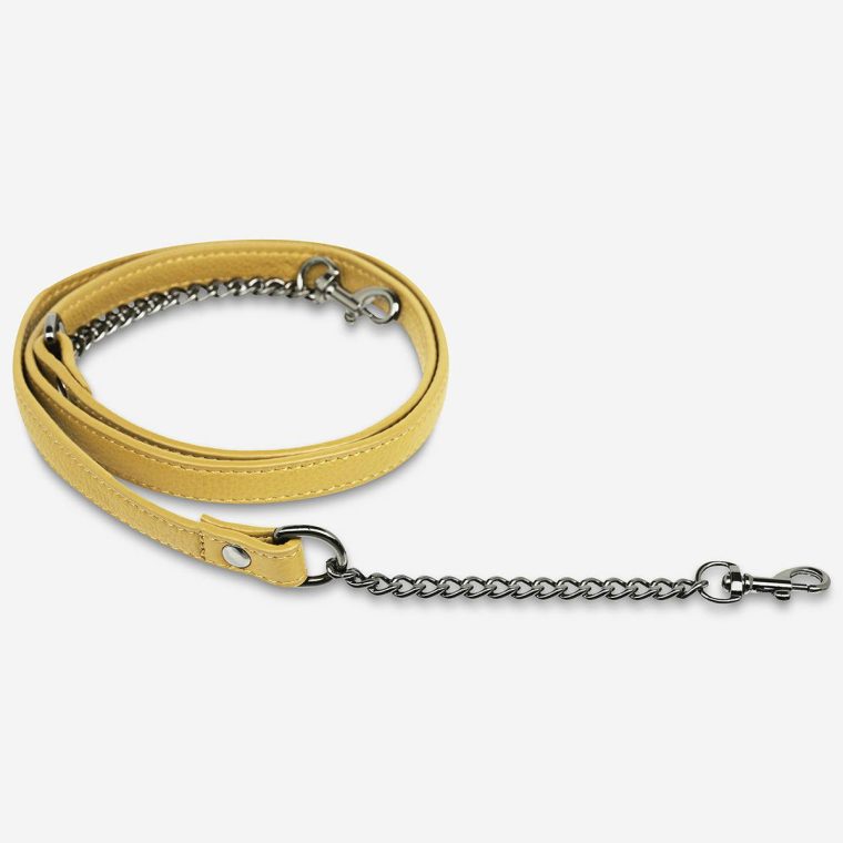 Status Anxiety Women Leather Strap With Chain - Buttermilk Bag Straps Buttermilk - Image 2