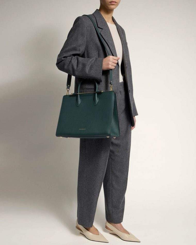 Strathberry Bottle Green Shoulder Bags Tote Women