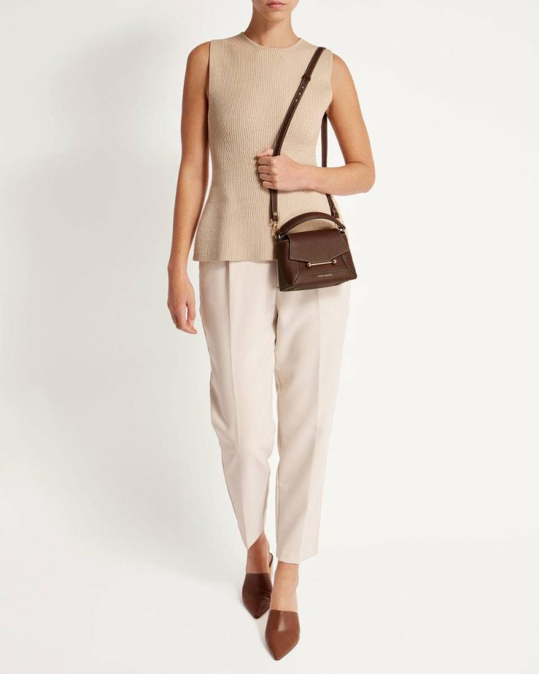 Strathberry Crossbody Bags Chocolate With Vanilla Stitch Mosaic Nano Women
