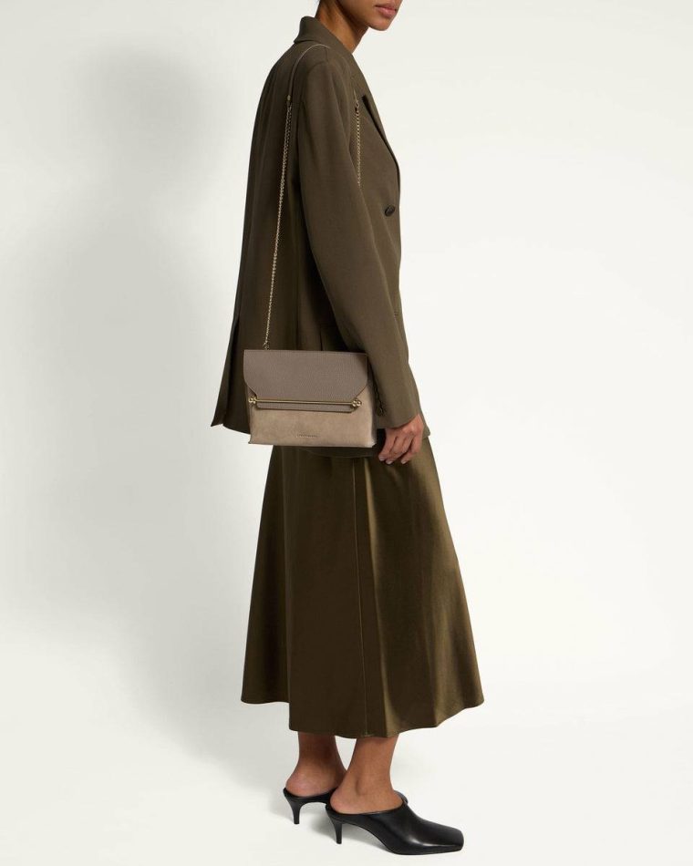 Strathberry Crossbody Bags Stylist Taupe Suede Women