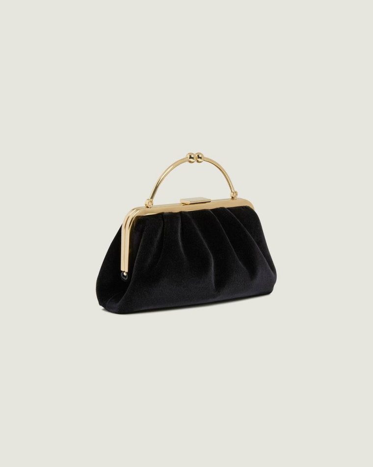 Strathberry Evening Bags Women Black Velvet Frame Clutch - Image 2