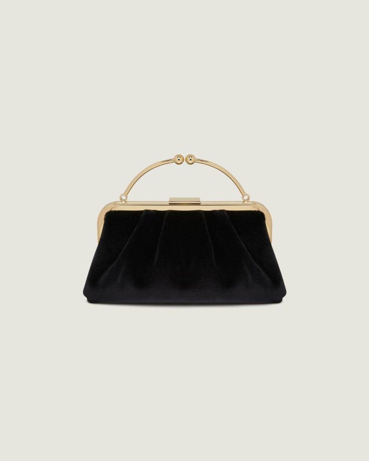 Strathberry Evening Bags Women Black Velvet Frame Clutch - Image 3