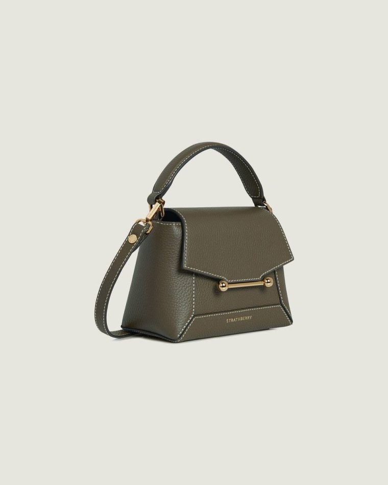 Strathberry Khaki Women Mosaic Nano Small & Mini Bags - Image 2