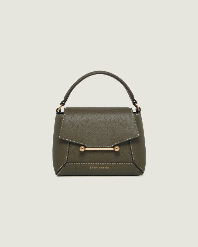 Strathberry Khaki Women Mosaic Nano Small & Mini Bags - Image 3