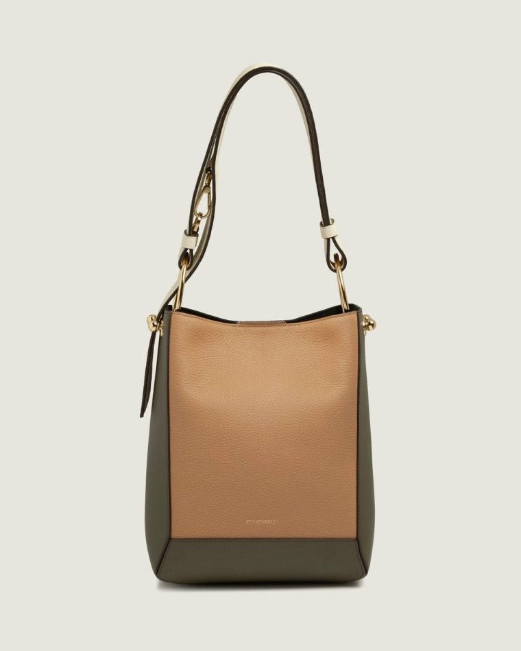 Strathberry Lana Midi Bucket Bag Khaki/Caramel/Diamond Shoulder Bags Women - Image 3