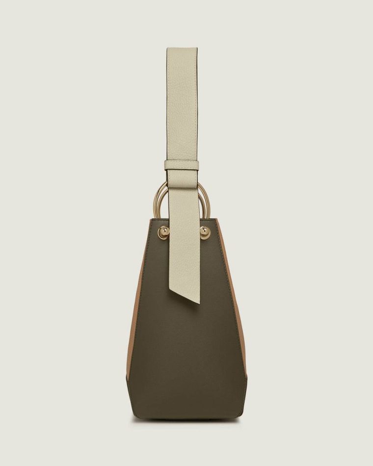 Strathberry Lana Midi Bucket Bag Khaki/Caramel/Diamond Shoulder Bags Women - Image 4
