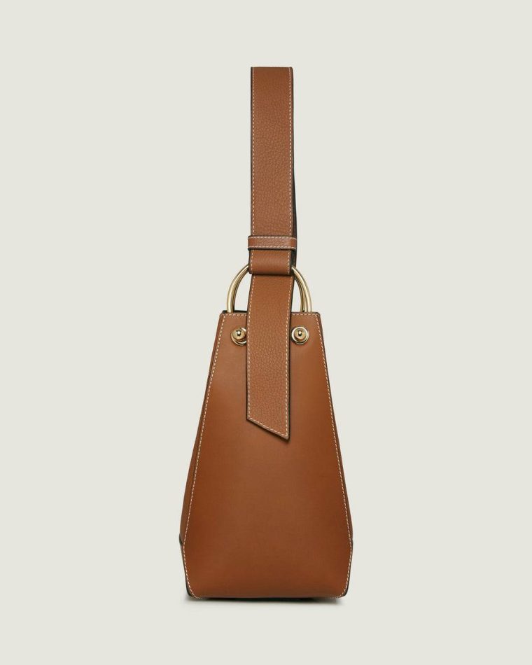 Strathberry Lana Midi Bucket Bag Shoulder Bags Women Tan With Vanilla Stitch - Image 4