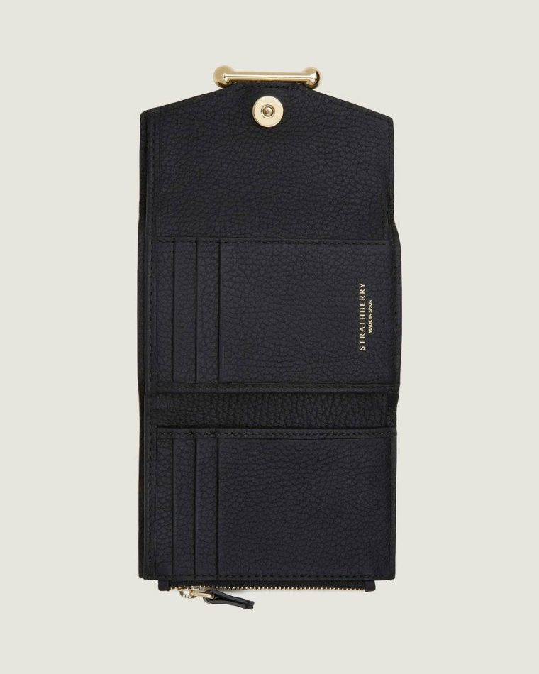 Strathberry Mosaic Trifold Wallet Wallets Women Black