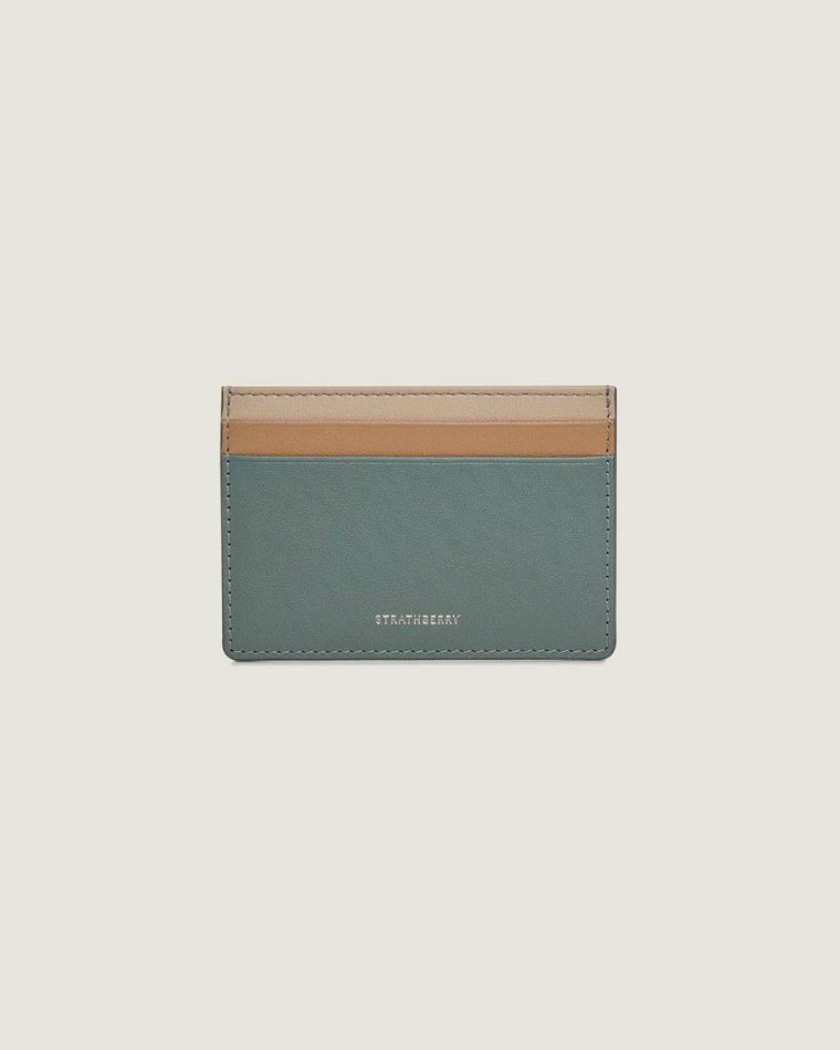 Strathberry Women Cardholder Stone Blue/Mushroom/Oat Tri Colour Wallets - Image 2