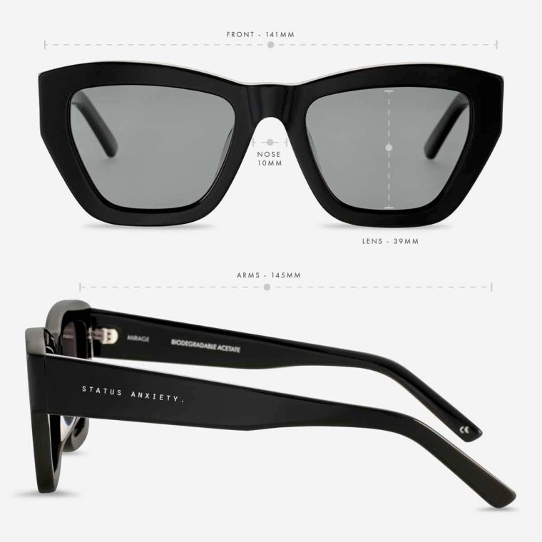 Sunglasses Women Mirage Sunglasses - Black Black Status Anxiety - Image 5