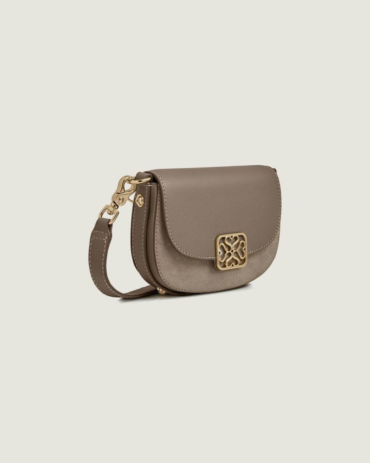 Taupe Suede Shoulder Bags Women Strathberry Bay Mini - Image 2