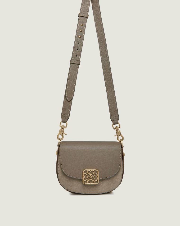Taupe Suede Shoulder Bags Women Strathberry Bay Mini - Image 3