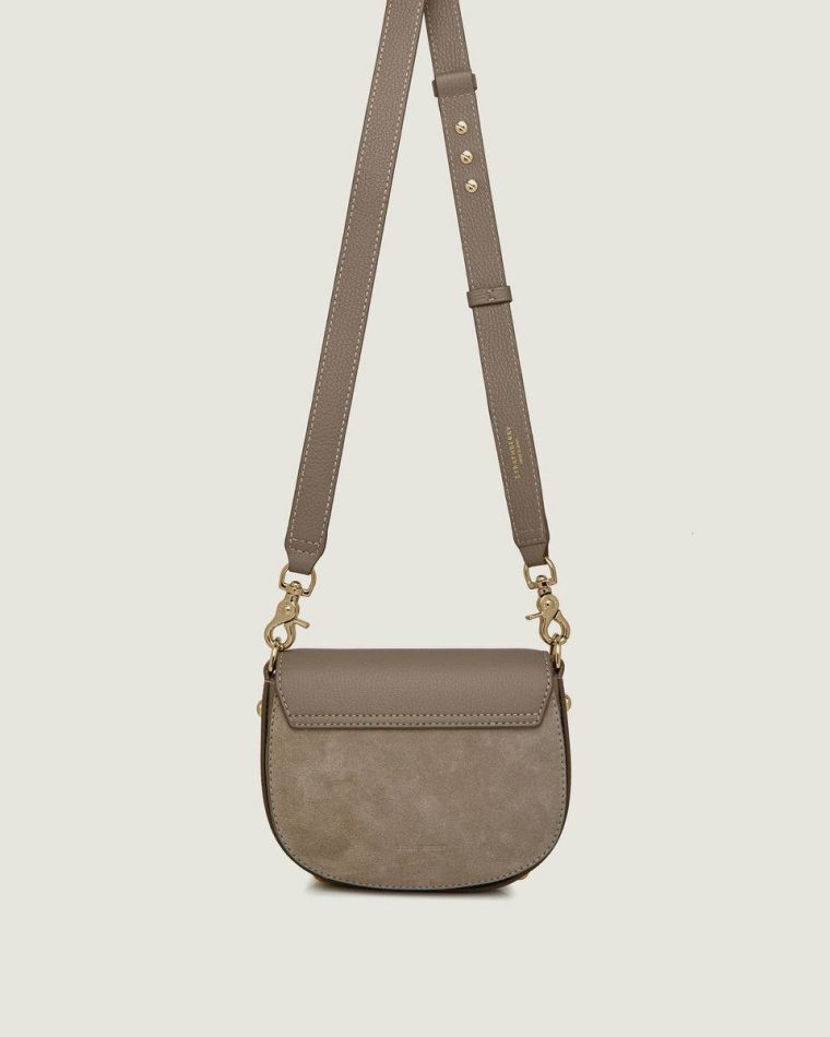 Taupe Suede Shoulder Bags Women Strathberry Bay Mini - Image 4