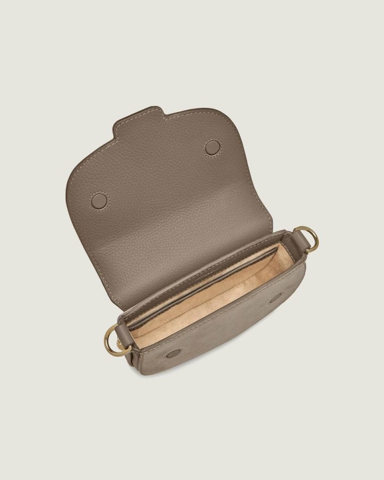 Taupe Suede Shoulder Bags Women Strathberry Bay Mini - Image 5
