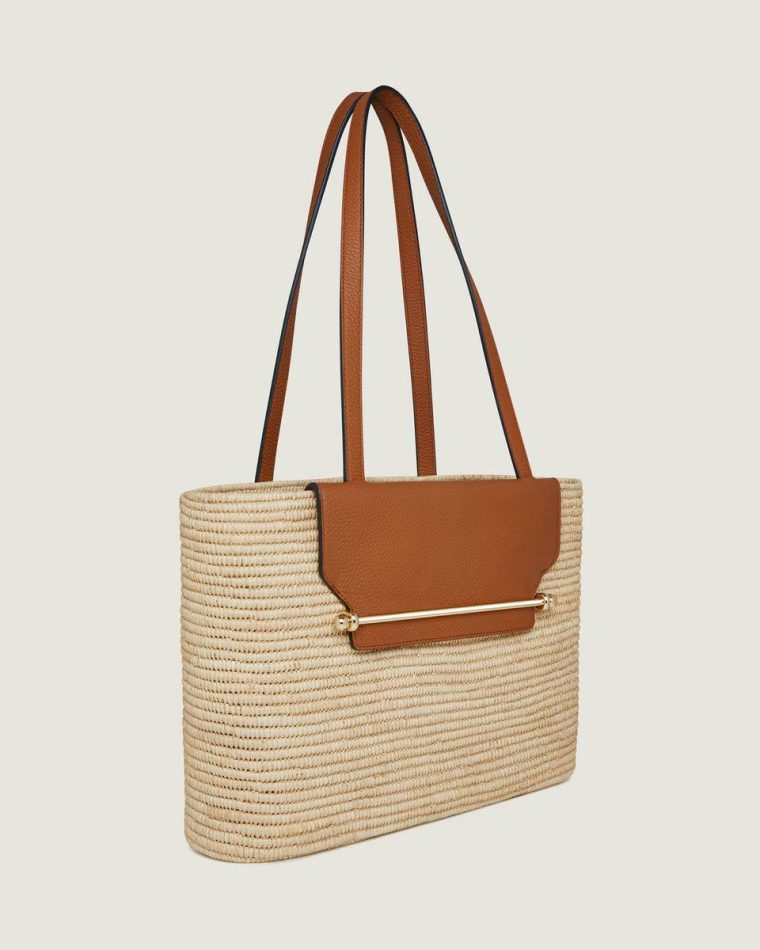 The Strathberry Basket (Medium) Raffia/Leather Tan Shoulder Bags Women - Image 2