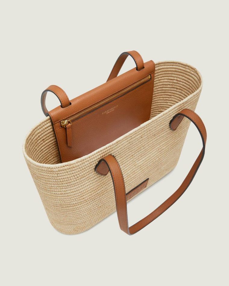 The Strathberry Basket (Medium) Raffia/Leather Tan Shoulder Bags Women - Image 5