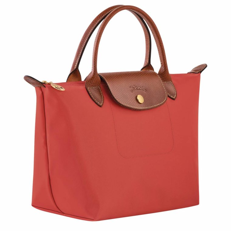 Tomato Le Pliage Original S Handbag Tomato - Recycled Canvas Women Longchamp Handbags - Image 2