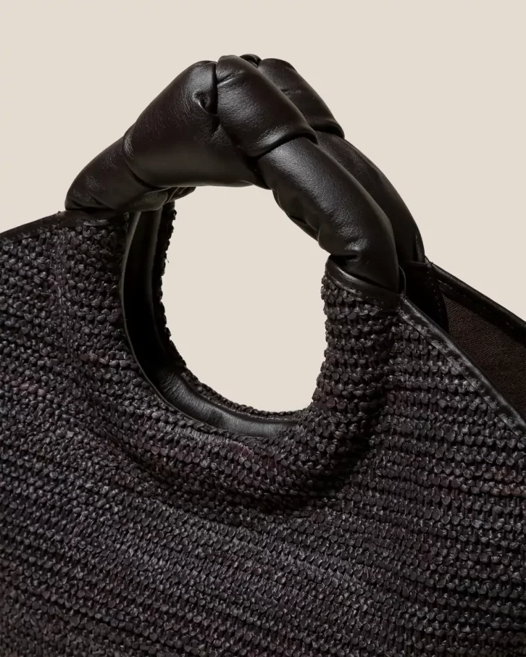 Tote Bags Castell Raffia - Knotted-Handle Tote Bag Hereu Dark Brown Women - Image 2