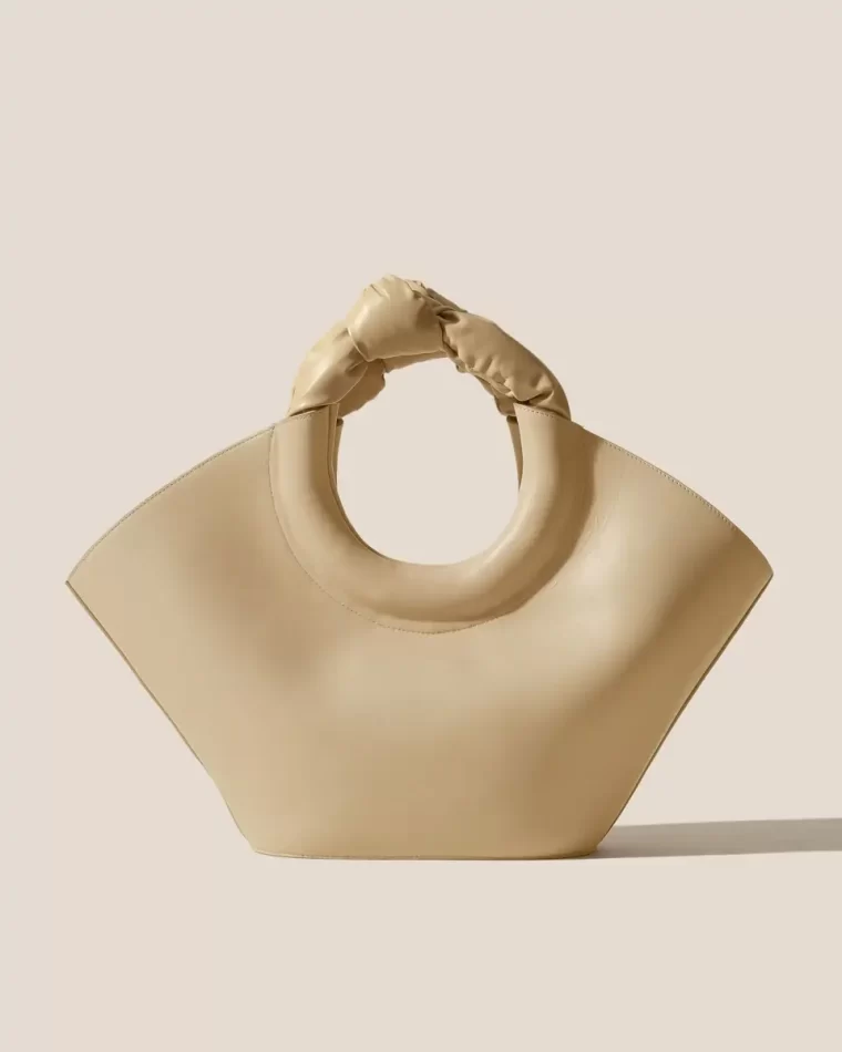 Tote Bags Hereu Oat Castell - Knotted-Handle Leather Tote Bag Women