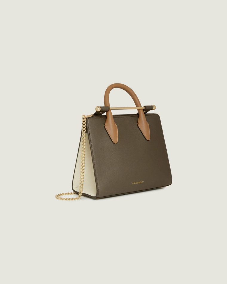 Totes & Top Handle Bags Mini Tote Strathberry Khaki/Caramel/Diamond Women - Image 2