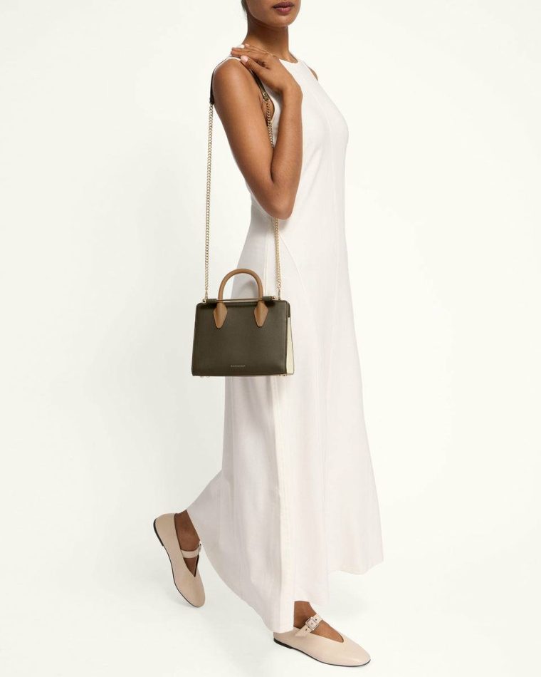 Totes & Top Handle Bags Mini Tote Strathberry Khaki/Caramel/Diamond Women
