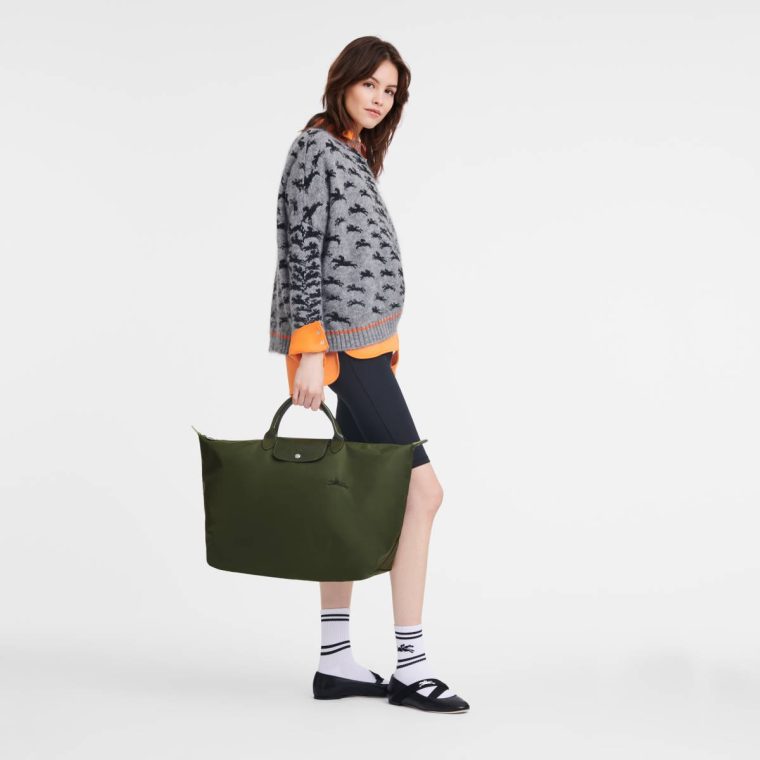 Travel Bags Forest Women Longchamp Le Pliage Green L Travel Bag Forest - Recycled Canvas