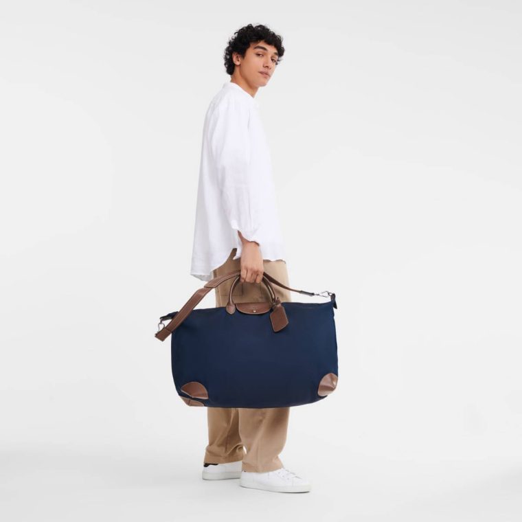 Travel Bags Longchamp Boxford L Travel Bag Blue - Recycled Canvas Blue Women