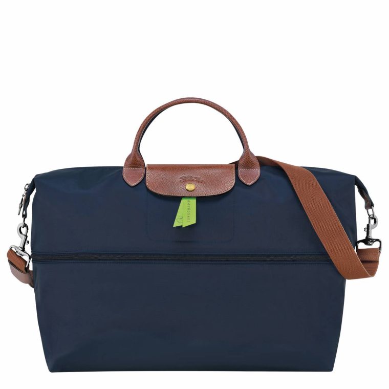 Travel Bags Women Le Pliage Original Travel Bag Expandable Navy - Recycled Canvas Longchamp Navy - Image 4