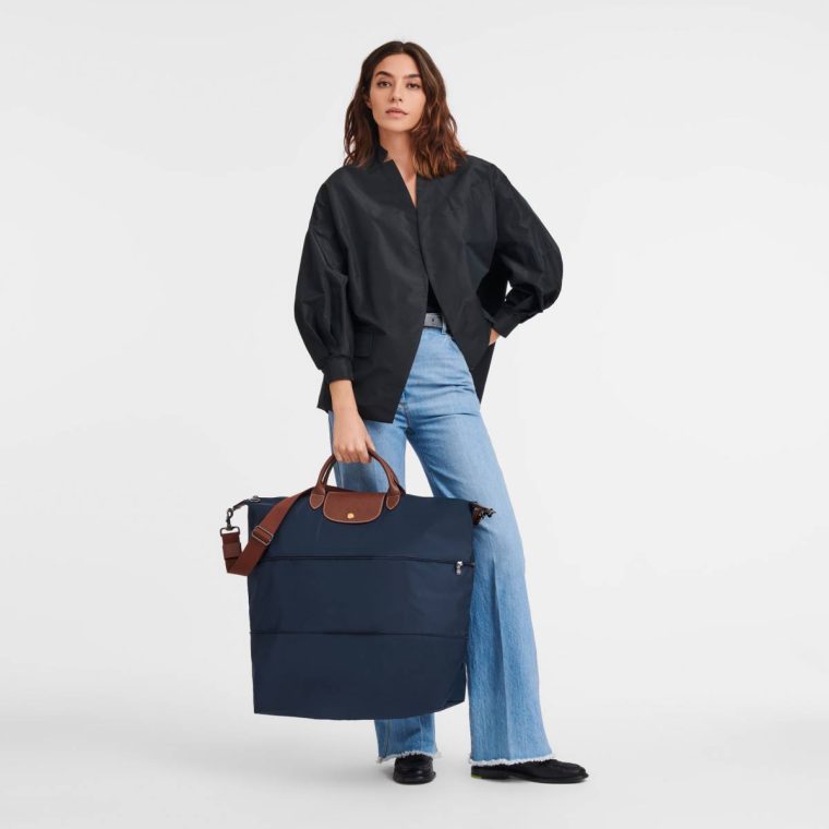 Travel Bags Women Le Pliage Original Travel Bag Expandable Navy - Recycled Canvas Longchamp Navy