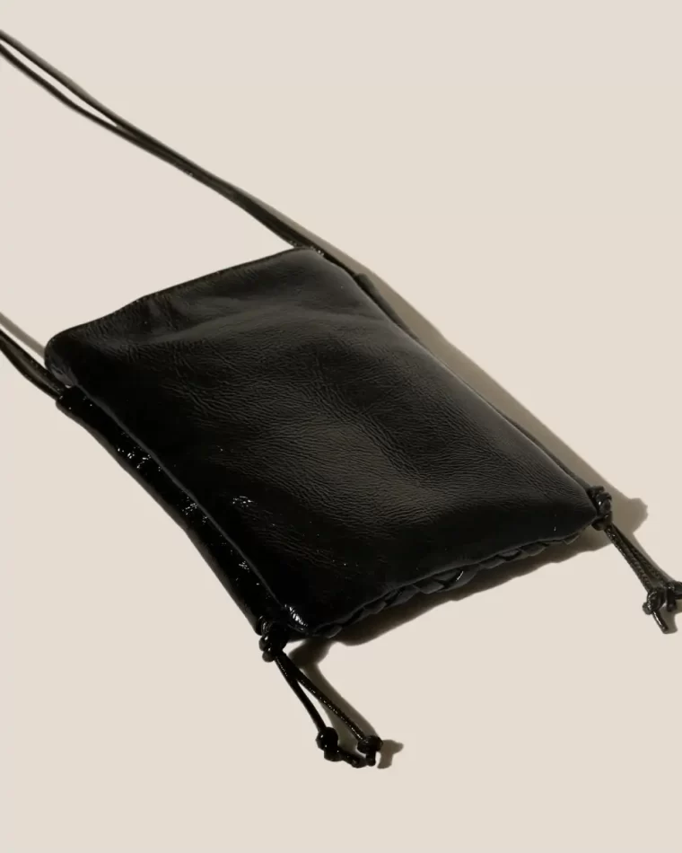 Trena Mini Crinkled Glossy - Flat Square Crossbody Bag Black Hereu Crossbody Bags Women - Image 5