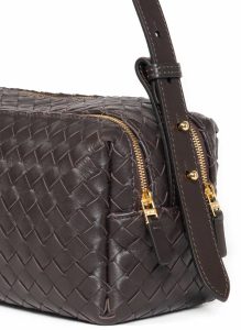 Trousse Women Trousse Woven Leather Dark Brown-Pre Order Delivery In 3 Weeks Default Title Elleme - Image 5