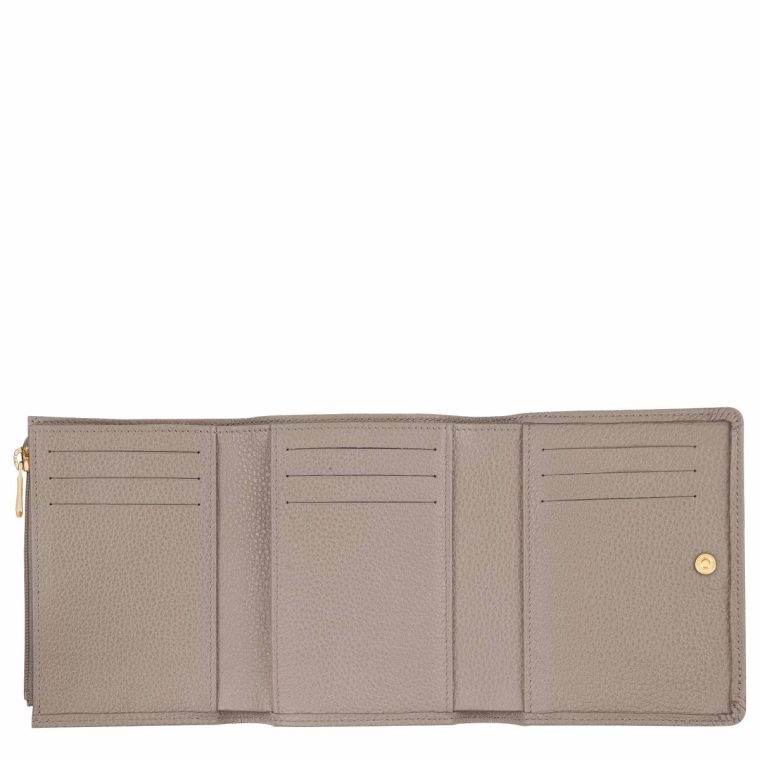 Turtledove Leather Wallets Women Longchamp Le Foulonné Wallet Turtledove - Leather - Image 3