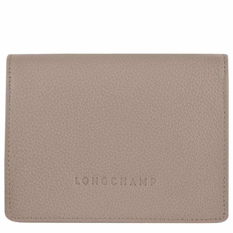 Turtledove Leather Wallets Women Longchamp Le Foulonné Wallet Turtledove - Leather