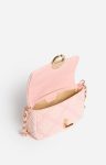 Vanessa Bruno Bubble Gum Women Small Cotton Moon Bag Embossed Denim Canvas Crossbody Bags - Image 2